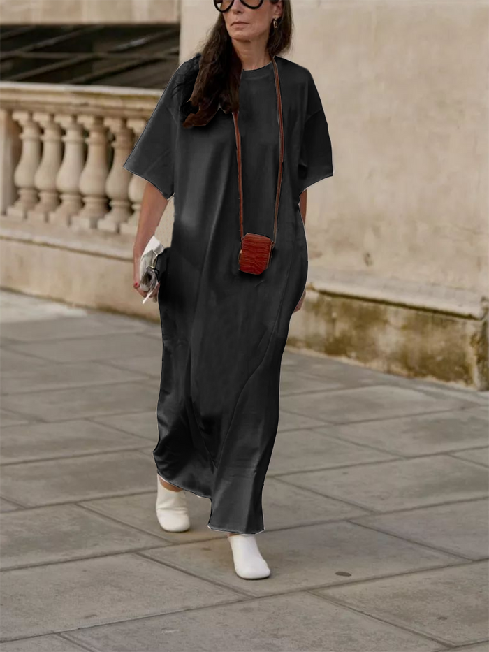 Solid Color Loose Dress