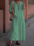 Solid Color Pocket Dress