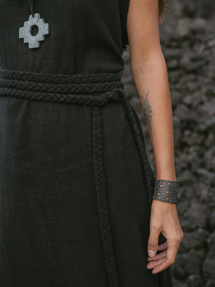 Solid Color Twist Tie Sling Maxi Dress