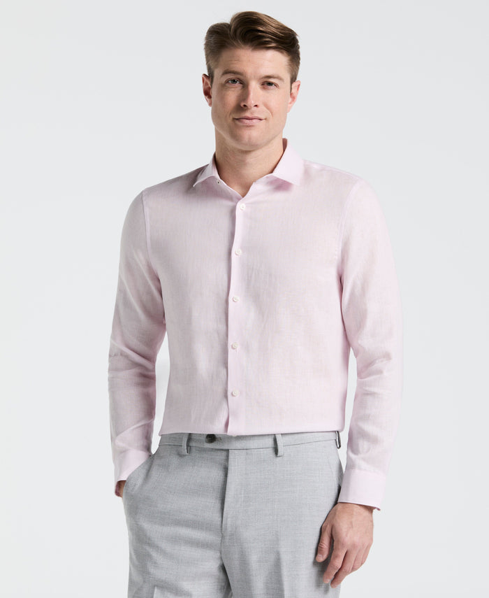 Solid Linen Shirt (Orchid Ice)