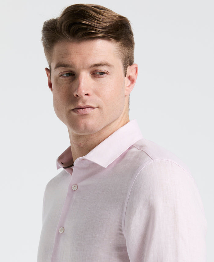 Solid Linen Shirt (Orchid Ice)