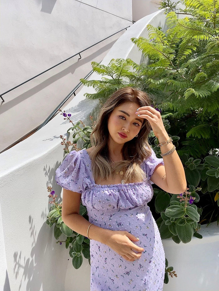 Sophia Floral Mom Dress Lilac - Sun Peony Coconut