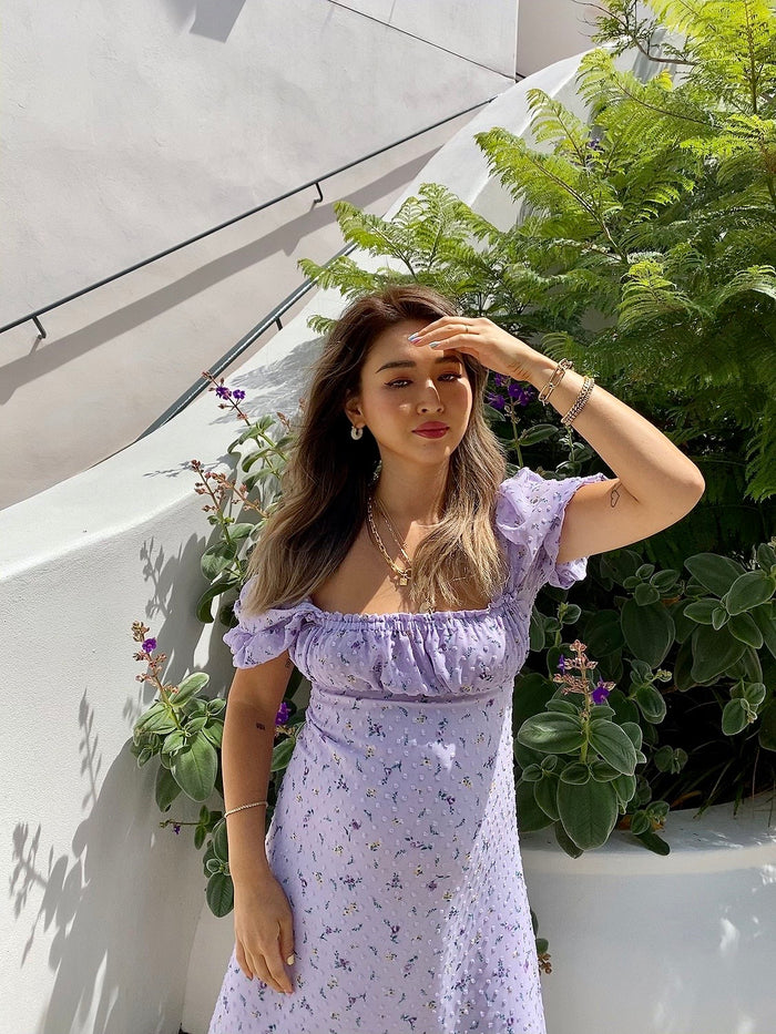 Sophia Floral Mom Dress Lilac - Sun Peony Coconut