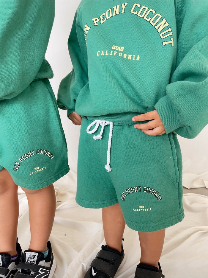 SPC COLLEGE MINI SWEATSHORT - Sun Peony Coconut