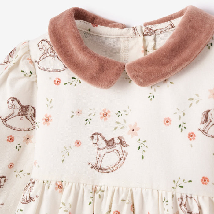 Stable Gardens Printed Top + Velveteen Bottoms