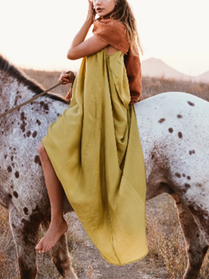 Summer Casual Sexy Backless Sling Loose Maix Dress