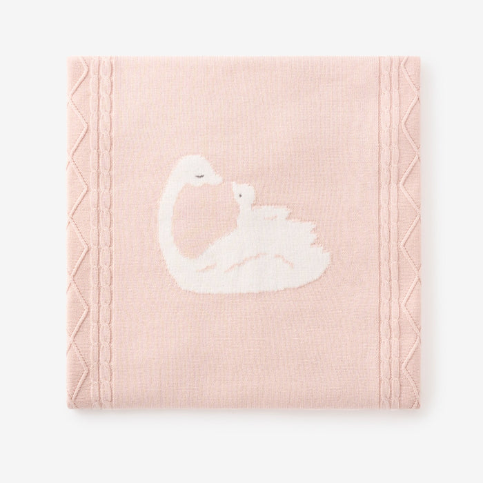 Swan Cotton Cable Knit Blanket
