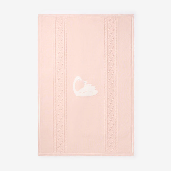 Swan Cotton Cable Knit Blanket