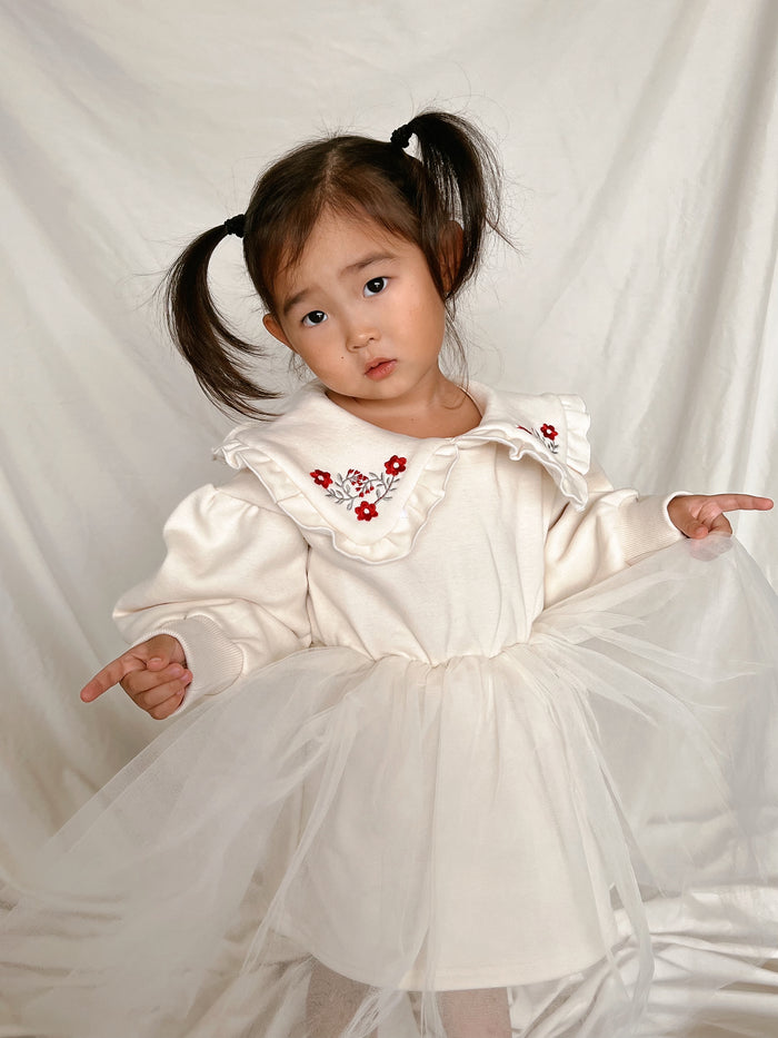 Sweet Dream Flower Dress /  Cream - Sun Peony Coconut