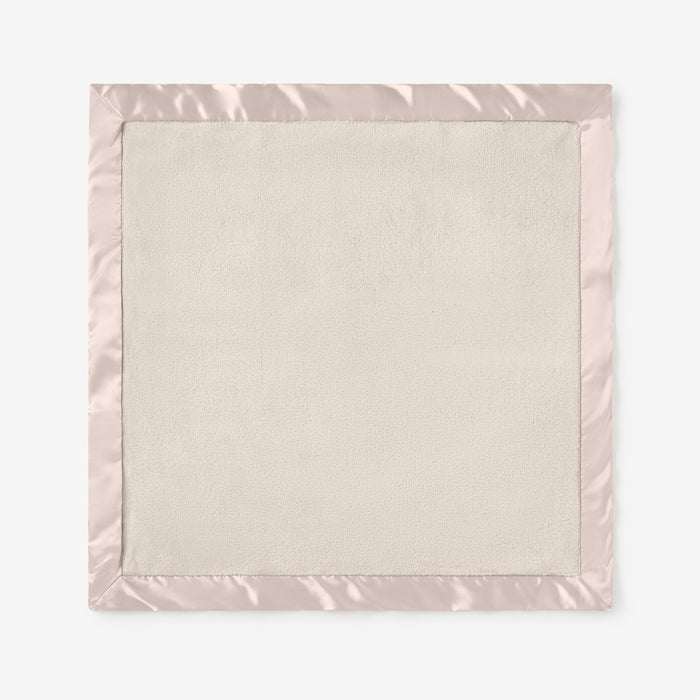 Taupe Satin Trim Flannel Fleece Baby Security Blanket