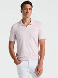 Open Polo Sweater with Tipping Detail (Orchid Ice)
