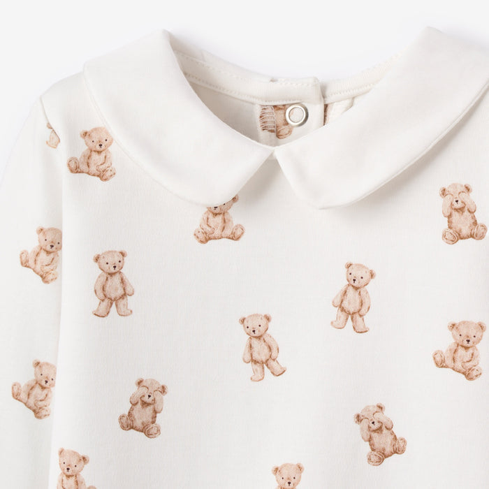 Teddy Bear Double Layered Collar Jumpsuit