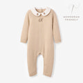 Teddy Bear Embroidered Cotton Cashmere Jumpsuit