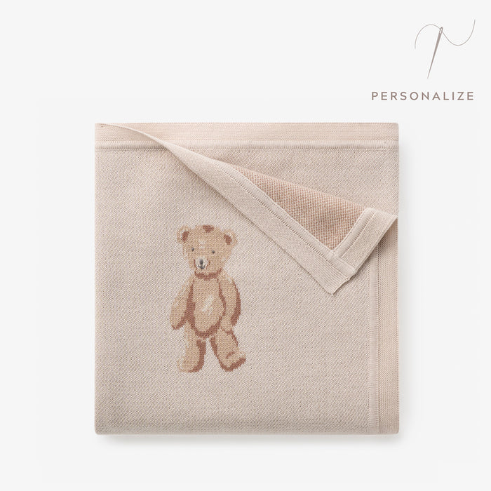 Teddy Bear Knit Baby Blanket