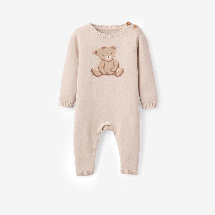 Teddy Bear Knit Baby Jumpsuit