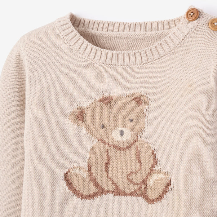 Teddy Bear Knit Baby Jumpsuit