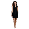 Terry zip-front short sleeve cover up dress