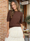 Textured Argyle Pattern Cozy Knitted Sweater Top