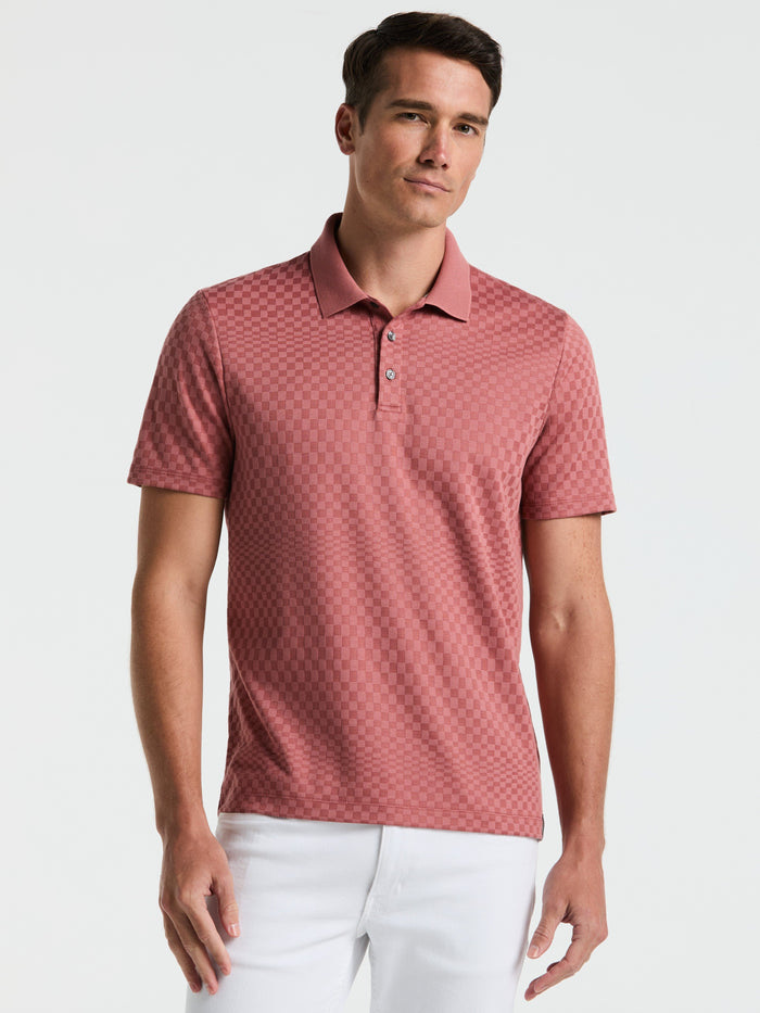 Textured Ombre Polo Shirt (Withered Rose)