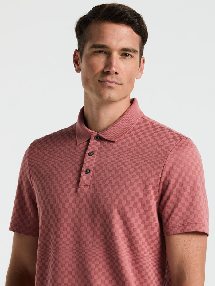 Textured Ombre Polo Shirt (Withered Rose)