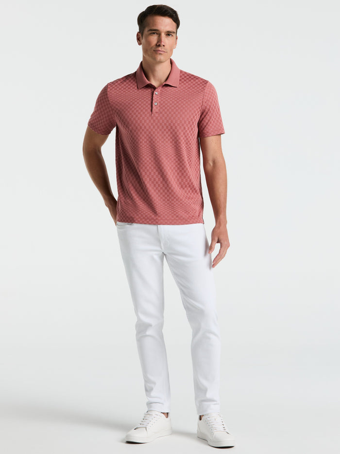 Textured Ombre Polo Shirt (Withered Rose)