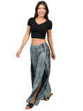 Tie Dye smocked waist, open leg pants in four color styles.