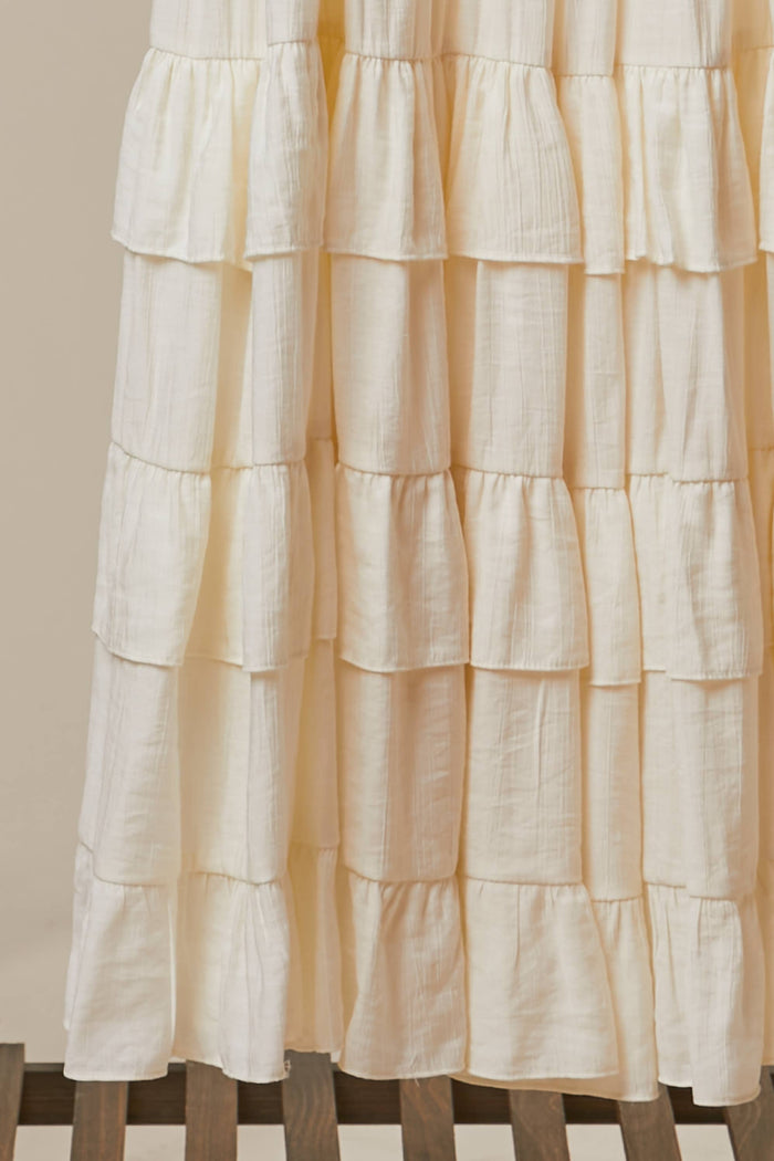 TIERED RUFFLE DRESS WITH FRILLED STRAPS