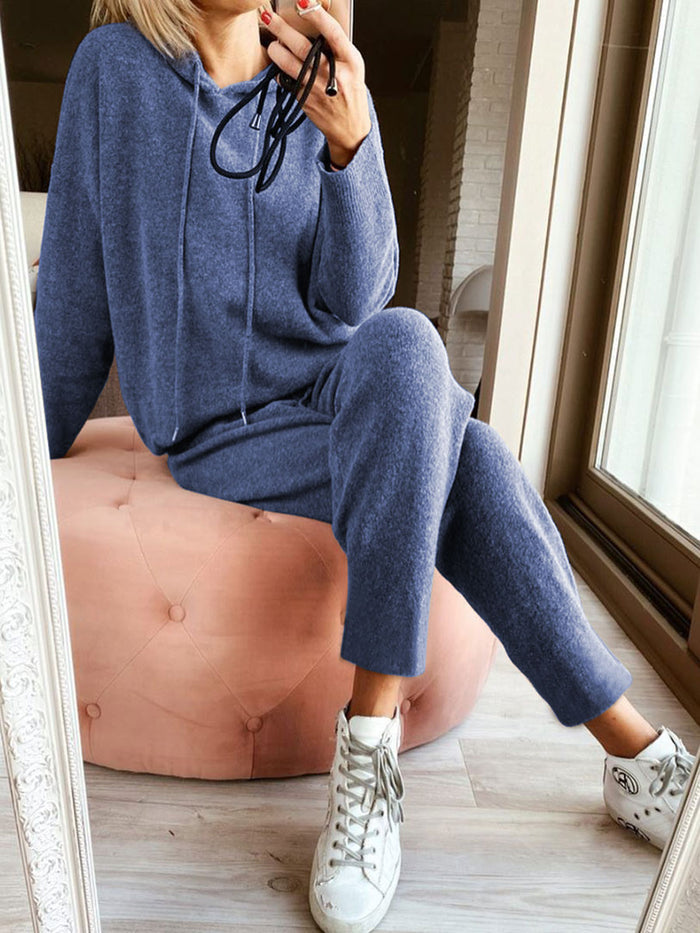 Two-piece Hooded Solid Color Sweater