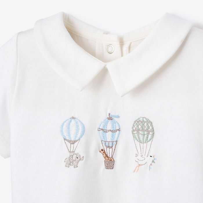 Up & Away Embroidered Bodysuit & Seersucker Short Set