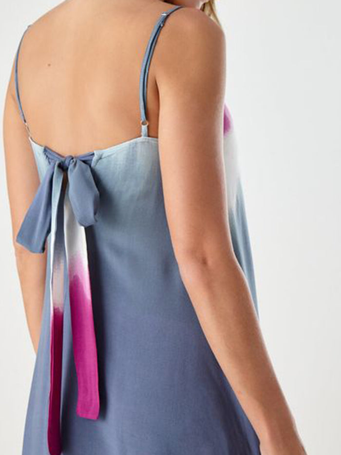 V-neck Sleeveless Tie-dye Dress