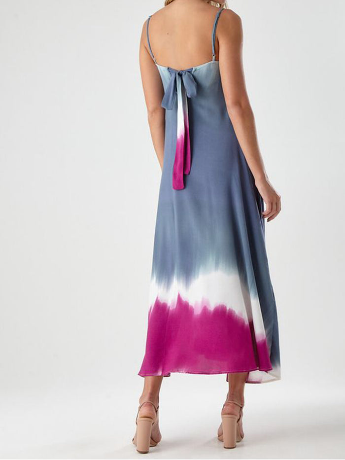 V-neck Sleeveless Tie-dye Dress