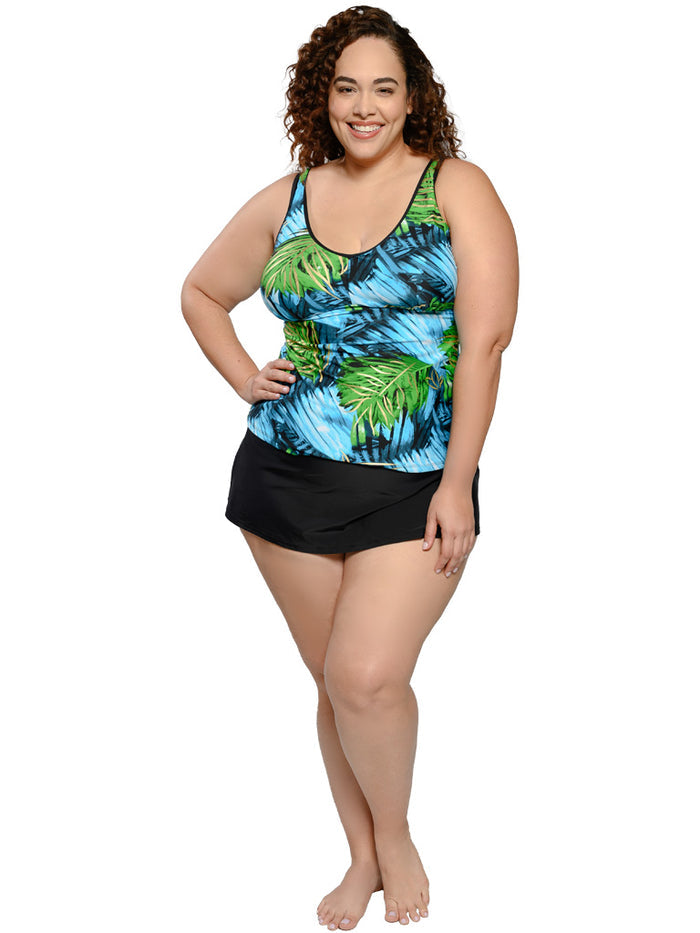 Foil Ferns print tankini