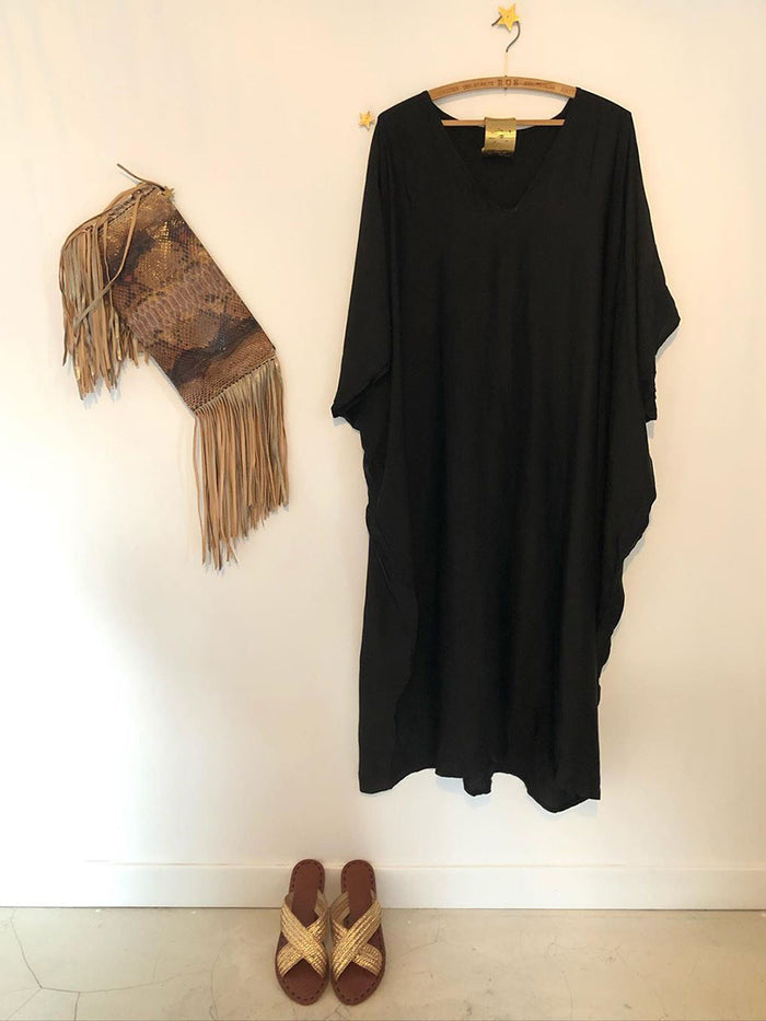 V Short-Sleeved Casual Dress