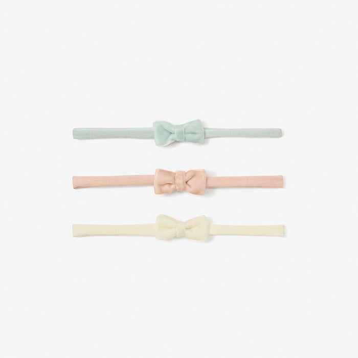 Velvet Bow Headband Set 3Pk