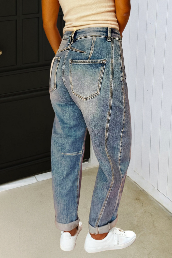 Vintage Washed Seam Detail Shift Jeans
