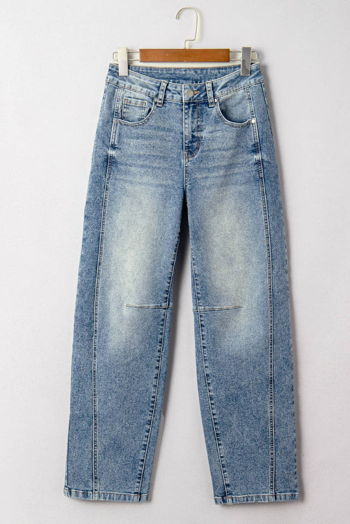 Vintage Washed Seam Detail Shift Jeans