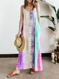 Watercolors Tie Dye Loose Maxi Dress