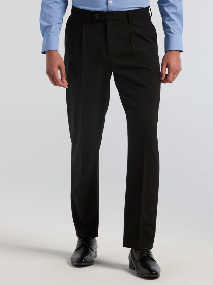 Straight Fit Oxford Dress Pant (Black)