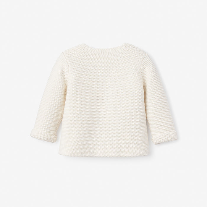 Whisper White Sofia + Finn Knit Baby Cardigan