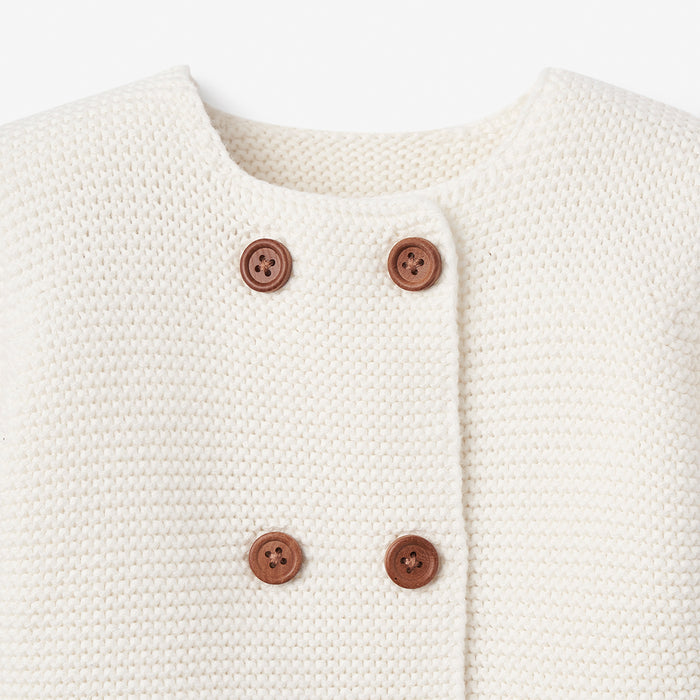 Whisper White Sofia + Finn Knit Baby Cardigan