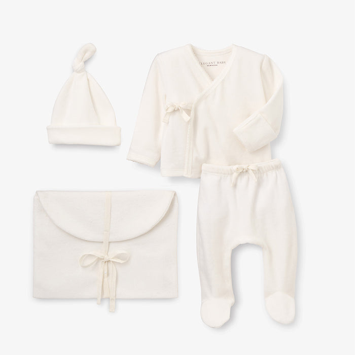 Whisper White Velour Layette Set