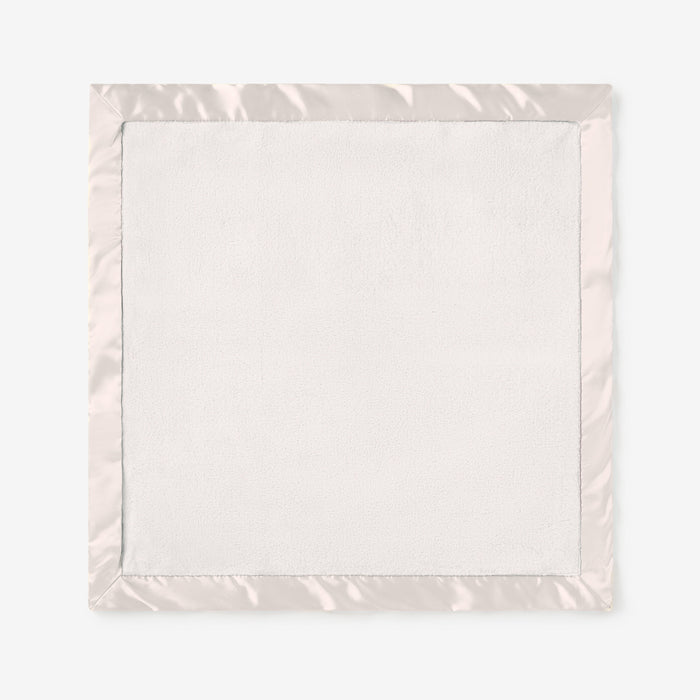 White Satin Trim Flannel Fleece Baby Security Blanket