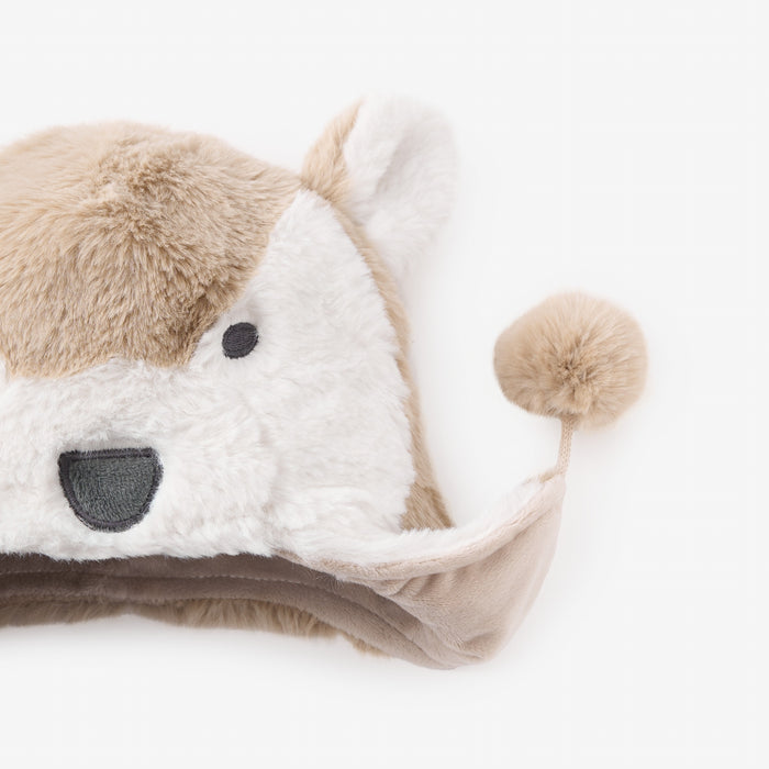 Wolf Aviator Plush Baby Hat