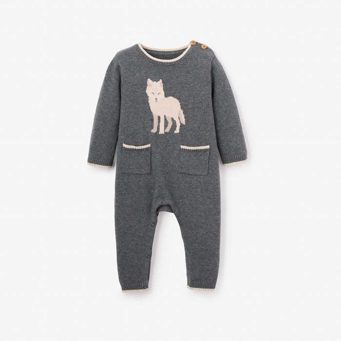 Wolf Knit Baby Jumpsuit