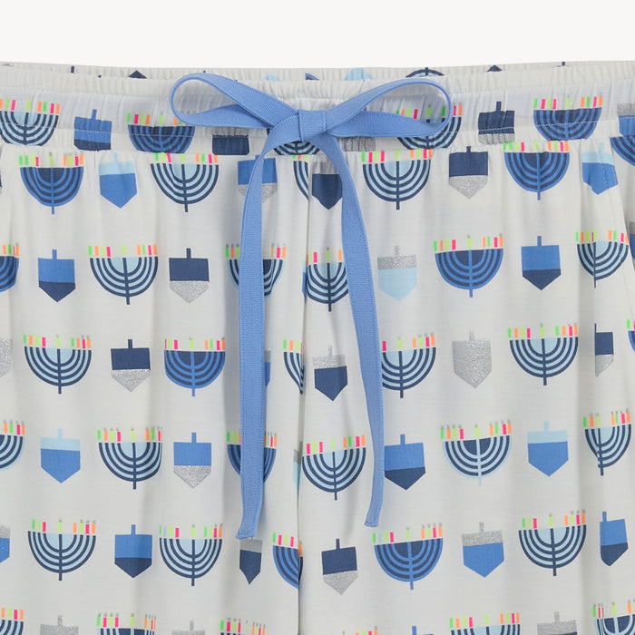 Pant with Menorah pattern and blue ribbon by Magnetic Me