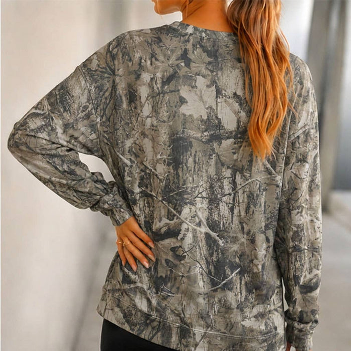 Woodland Leaf Camo Lightweight Oversized Long Sleeve Tee