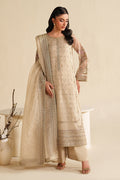 NAQSHI ivory beige ready-to-wear formal dress with soft embroidery and sheer dupatta, designed for elegant events and celebrations